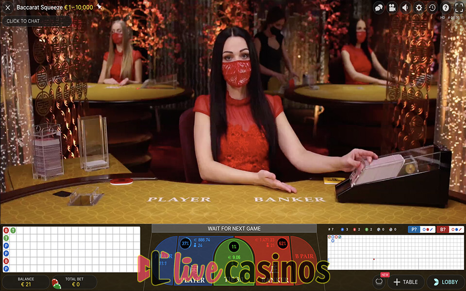 Live Baccarat Squeeze (Evolution)