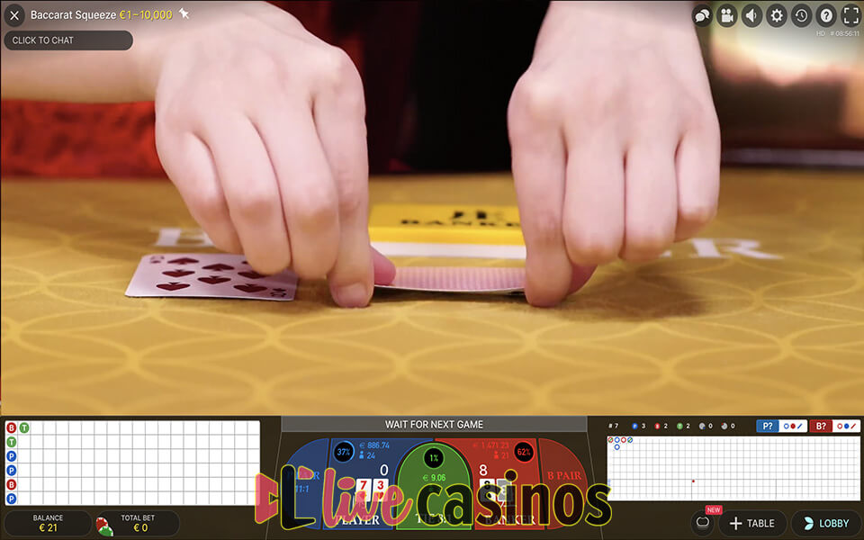 Live Baccarat Squeeze (Evolution)