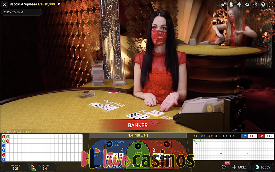 Live Baccarat Squeeze (Evolution)