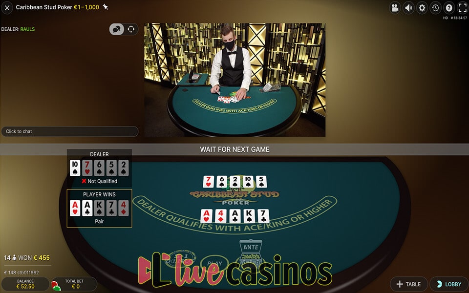 Live Caribbean Stud Poker