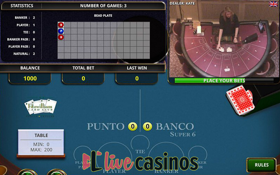 Live Super 6 Baccarat