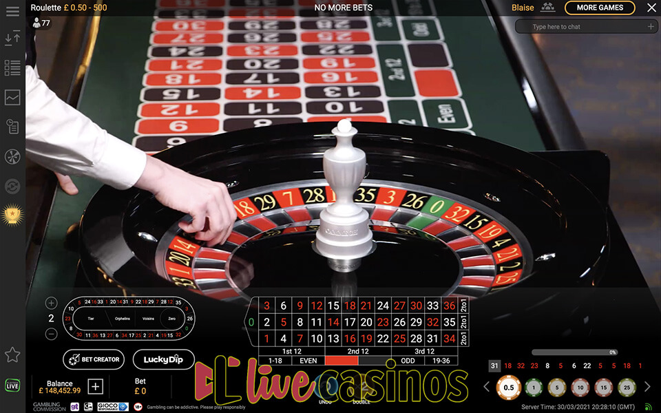 Live European Roulette (Playtech)