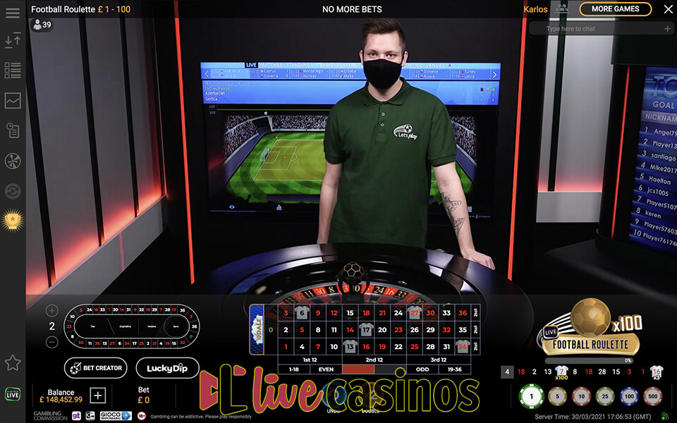 Live Football Roulette