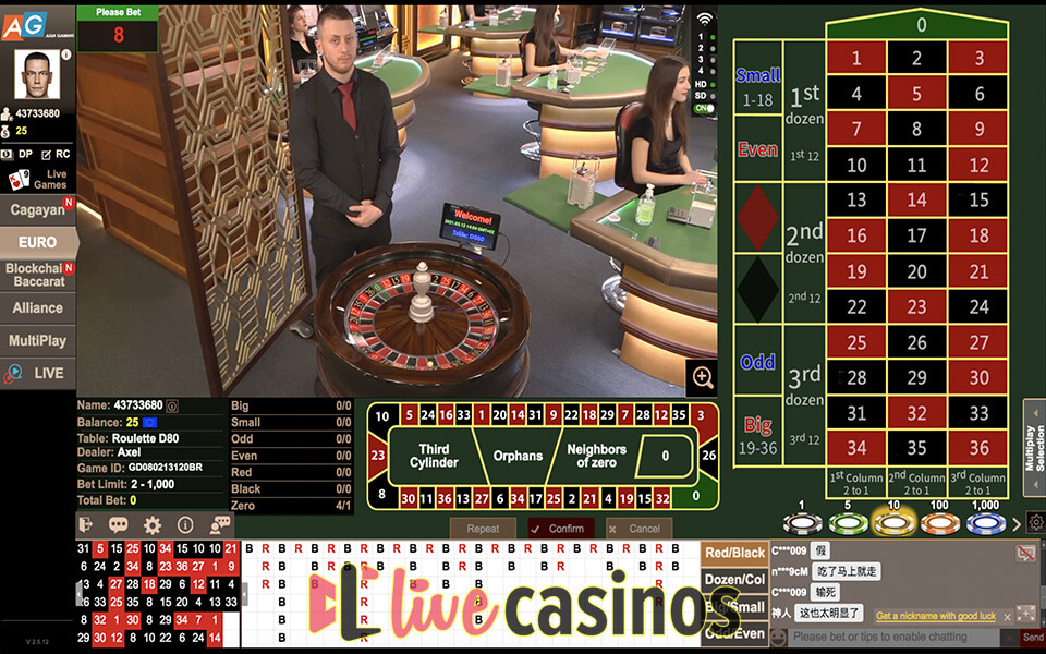 Live Roulette AGQ Vegas